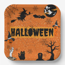Borden MET EEN HALLOWEEN(ORANJE) PAPIER