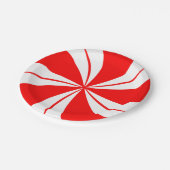 Borden met een rode peppermint-Snoep voor kerstfee Papieren Bordje (Gekanteld)