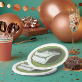 Borden met geldpapieren papieren bordje