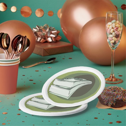 Borden met geldpapieren papieren bordje