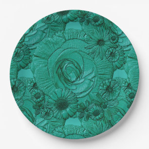 Borden met inscriptie "Flowers-Jade Green-PAPER" Papieren Bordje