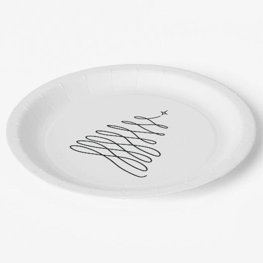 Borden met kerstbomen papieren bordje (Gekanteld)