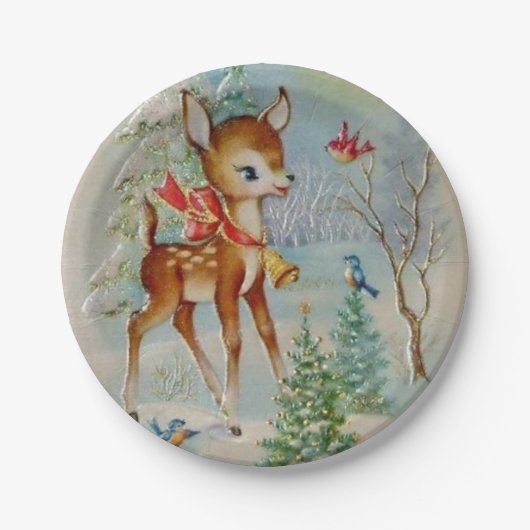 Borden met kerstfeestfeestdag in de zin papieren bordje (Voorkant)