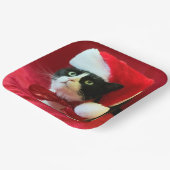 Borden met kerstmis van Tuxedo Cat Papieren Bordje (Gebogen)