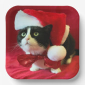 Borden met kerstmis van Tuxedo Cat Papieren Bordje (Voorkant)