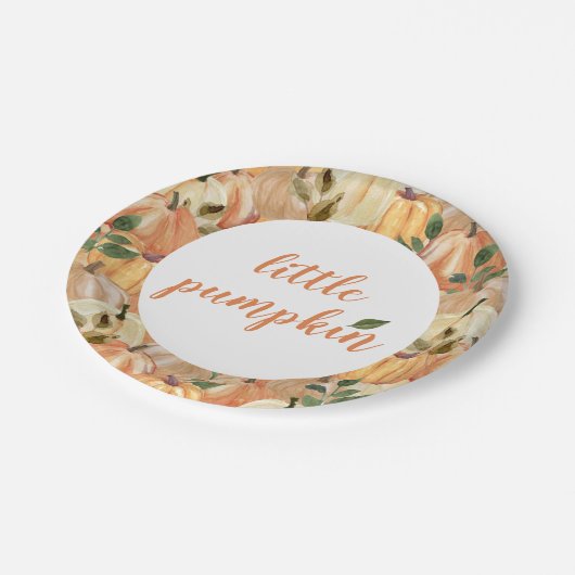 Borden met pompoenen Baby shower Papieren Bordje (Gekanteld)