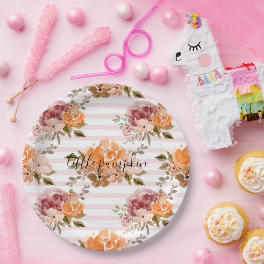 Borden met pompoenen Baby shower Papieren Bordje (Feest)