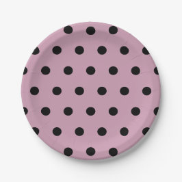 Borden met poolpuntpapier (roze en zwart) papieren bordje