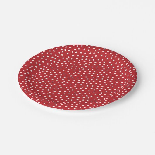 Borden met rode kerstpootpapier papieren bordje (Gekanteld)