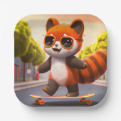 Borden met rode Panda-ringpapier Papieren Bordje (Voorkant)