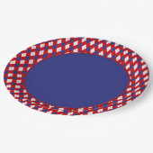 Borden met rode, witte, blauwe Argyle 1-PAPER, bla Papieren Bordje (Gekanteld)