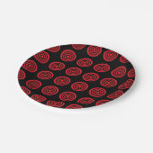 Borden met rood Bullseye Black Paper Papieren Bordje (Gekanteld)