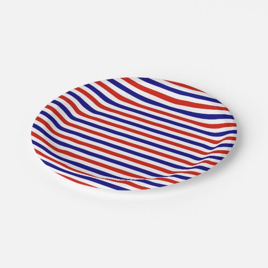 Borden met rood, wit, gestreept papier papieren bordje (Gekanteld)