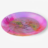 Borden met roze fantasie op papier papieren bordje (Gekanteld)