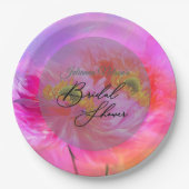 Borden met roze fantasie op papier papieren bordje (Voorkant)