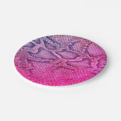 Borden met roze snakeskin-patroon papieren bordje (Gekanteld)
