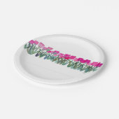 Borden met roze tulppapier papieren bordje (Gekanteld)