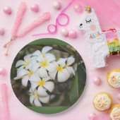 borden met tropische bloemen, plumeria papieren bordje (Feest)