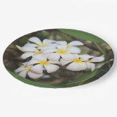 borden met tropische bloemen, plumeria papieren bordje (Gekanteld)