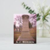 Borden Monument, Herfst River, MA - A.J. Borden Briefkaart (Staand voorkant)