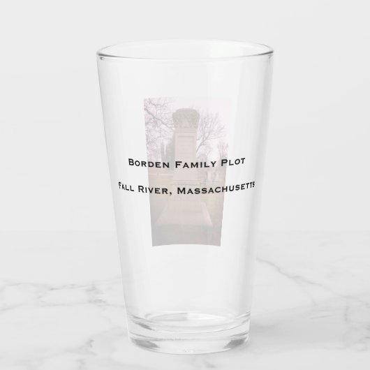 Borden Monument, Herfst River, MA - A.J. Borden Glas (Achterkant)