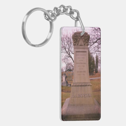 Borden Monument, Herfst River, MA - A.J. Borden Sleutelhanger (Voorkant Links)