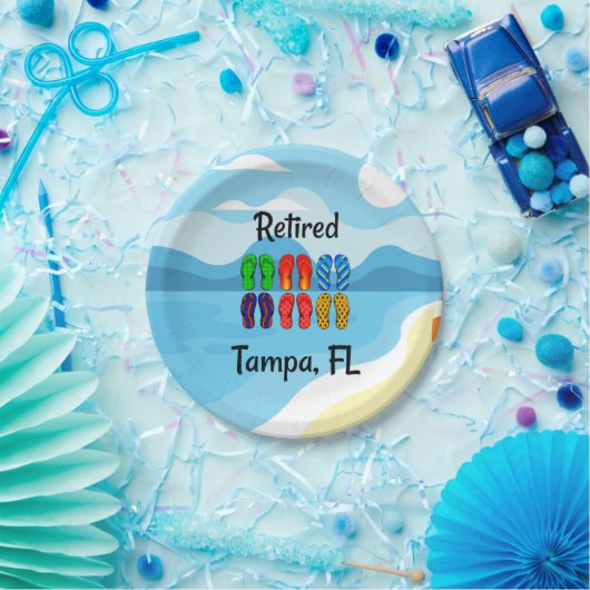 Borden op basis van revermoeid-Tampa, FL-papier Papieren Bordje (Feest)