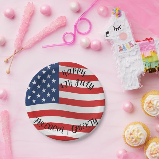 borden op de vierde tribune in juli papieren bordje (Feest)