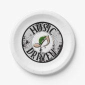 Borden op muziekpapier papieren bordje (Voorkant)