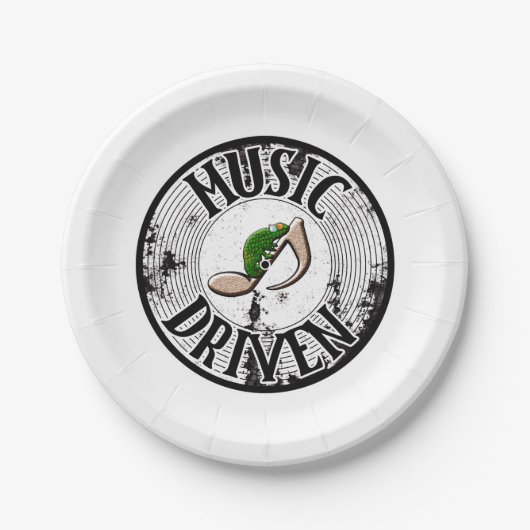 Borden op muziekpapier papieren bordje (Voorkant)