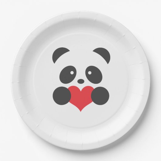 Borden op papier van Panda Papieren Bordje (Voorkant)