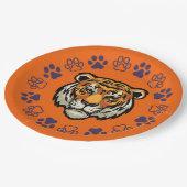 Borden Oranje en blauw van tijdenpapier Papieren Bordje (Gekanteld)