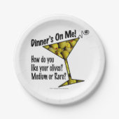 Borden PAPIER - MEDIUM- OF ZELDZAME MARTINI-OLIJVE Papieren Bordje (Voorkant)