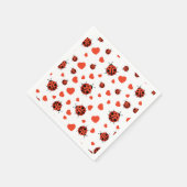 Borden rood ladybug-papier servet (Hoek)