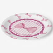 Borden roze  voor aangepast Baby shower Papieren Bordje (Gekanteld)