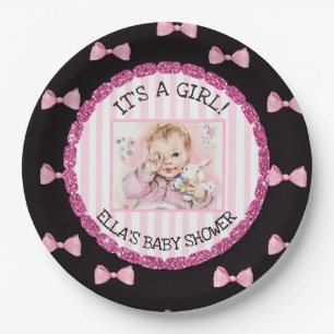 Borden roze voor aangepast Baby shower Papieren Bordje