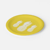 Borden van aangepaste tropische anananasappelfruit papieren bordje (Gekanteld)