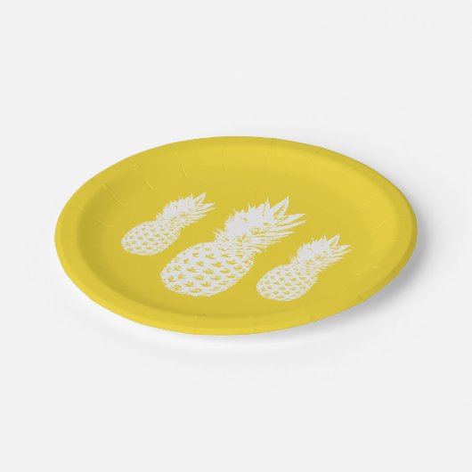 Borden van aangepaste tropische anananasappelfruit papieren bordje (Gekanteld)