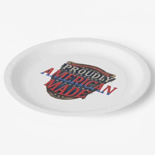 BORDEN van Amerikaanse makelij: duurzaam papier & Papieren Bordje (Gekanteld)