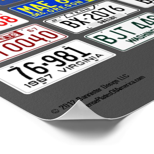 Borden van Amerikaanse poster - 1967 (Hoek)