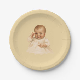 Borden van Antiek Baby Papieren Bordje