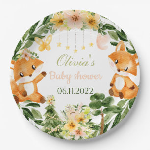 borden van baby shower fox papier papieren bordje