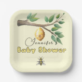 Borden van Baby shower van honingbijen Papieren Bordje (Voorkant)