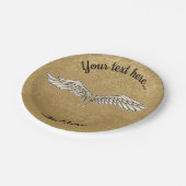 Borden van beige wings-papier papieren bordje (Gekanteld)