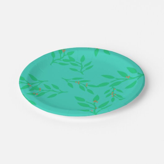 Borden van bessen en bladeren papieren bordje (Gekanteld)