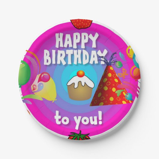 Borden van Birthday Paper Papieren Bordje (Voorkant)