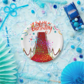 Borden van Birthday Paper, rood tapijt Papieren Bordje (Feest)