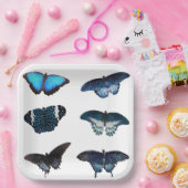 Borden van blauw vlinderpapier papieren bordje (Feest)