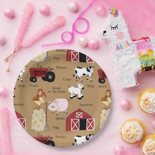 Borden van Boerderij van het land Papieren Bordje (Feest)