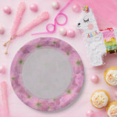 Borden van botanische tuinroze bloemen papieren bordje (Feest)